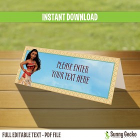 Moana Birthday Tent Cards / Place Cards 